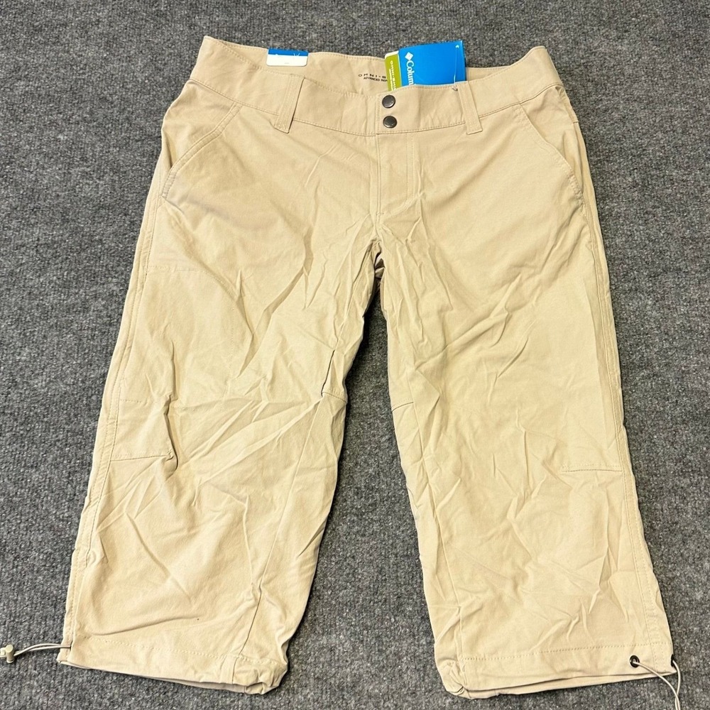 Columbia Capri Pants Womens Size 10 Beige Omni-Shield Hiking Outdoor Stretch New